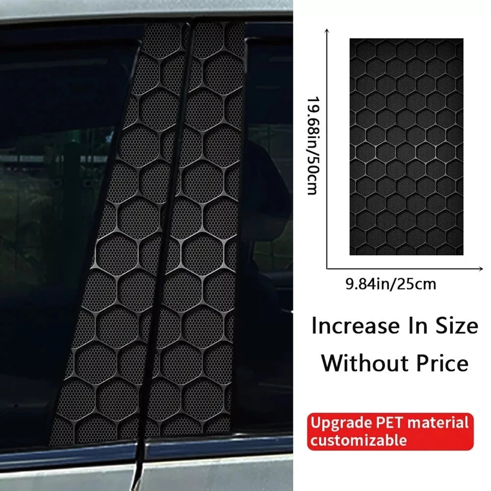 For Honeycomb Auto 2PCS B-Pillar Waterproof Decal Door Post