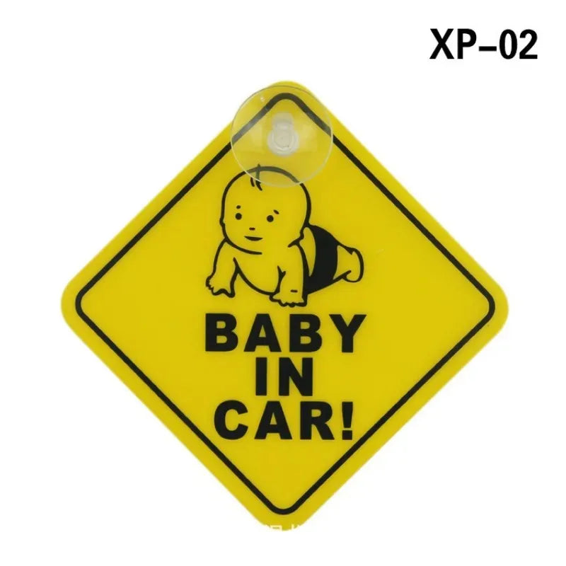 Baby On Board Safety Window Suction Cup Yellow Warning