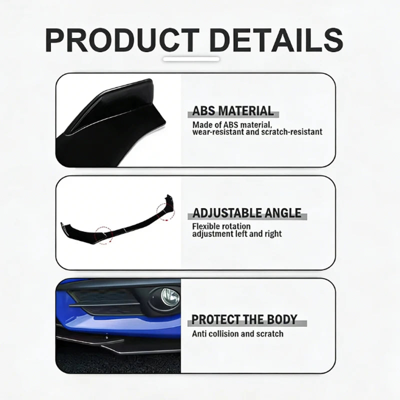 For MG 7 5PCS ABS Material Front Bumper Separator Lip Body Kit
