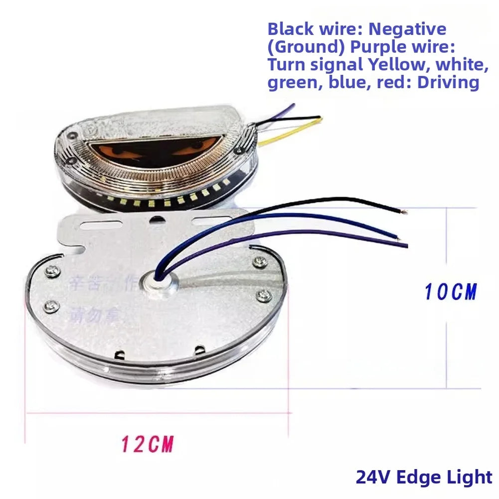 24V Waterproof Side Truck Trailers Ring Turn Signal Compatible
