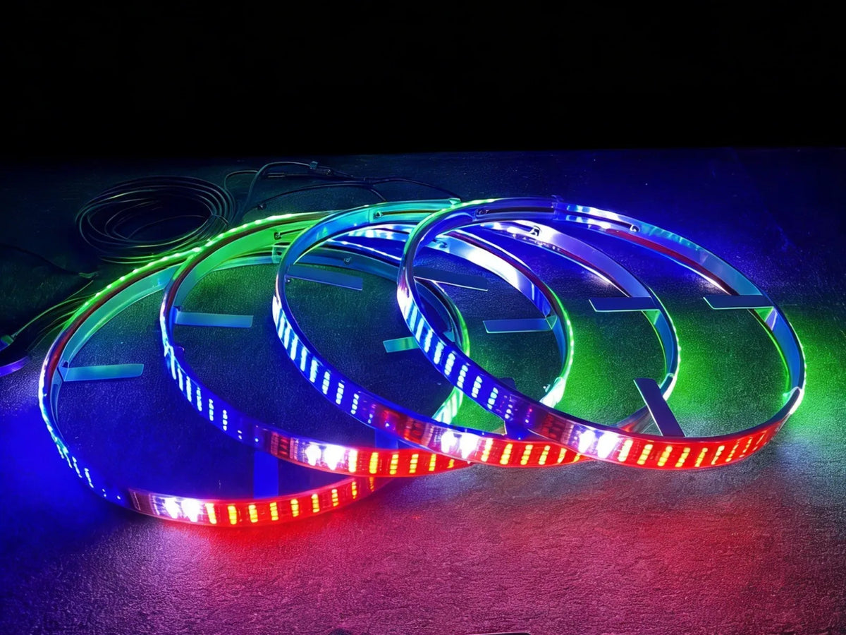 4PCS 17.5inch RGB Quad Row Chasing Wheel Ring IP68