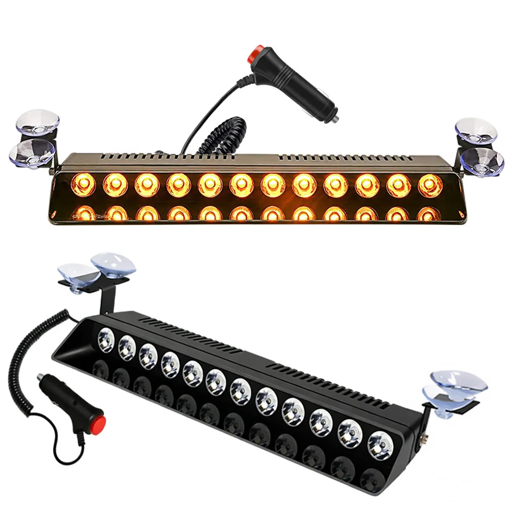 For 4" Amber White 12LED Traffic Advisor Dash Strobe Bars 12V