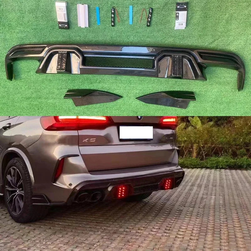 For BMW X5M F95 X6M F96 2019 Carbon Fiber Rear Bumper Diffuser