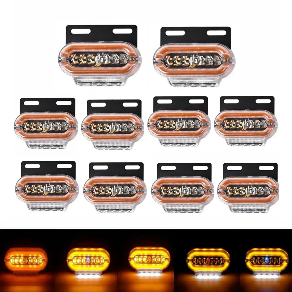 10PCS 24V Flash Side Marker Signal Modes Warning Position