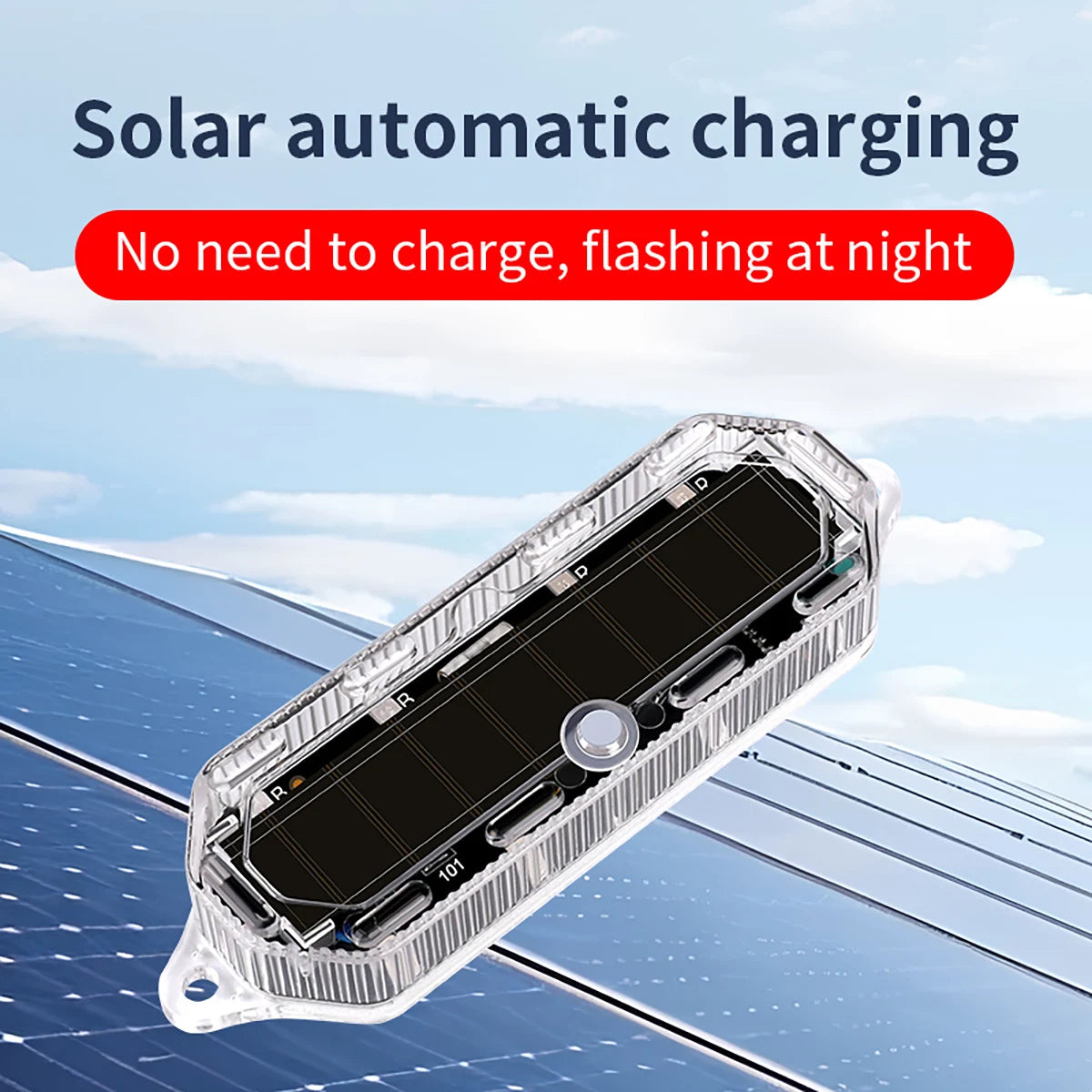 2PCS Solar Flashing Warning Safety By Strobe Adjustable Parking