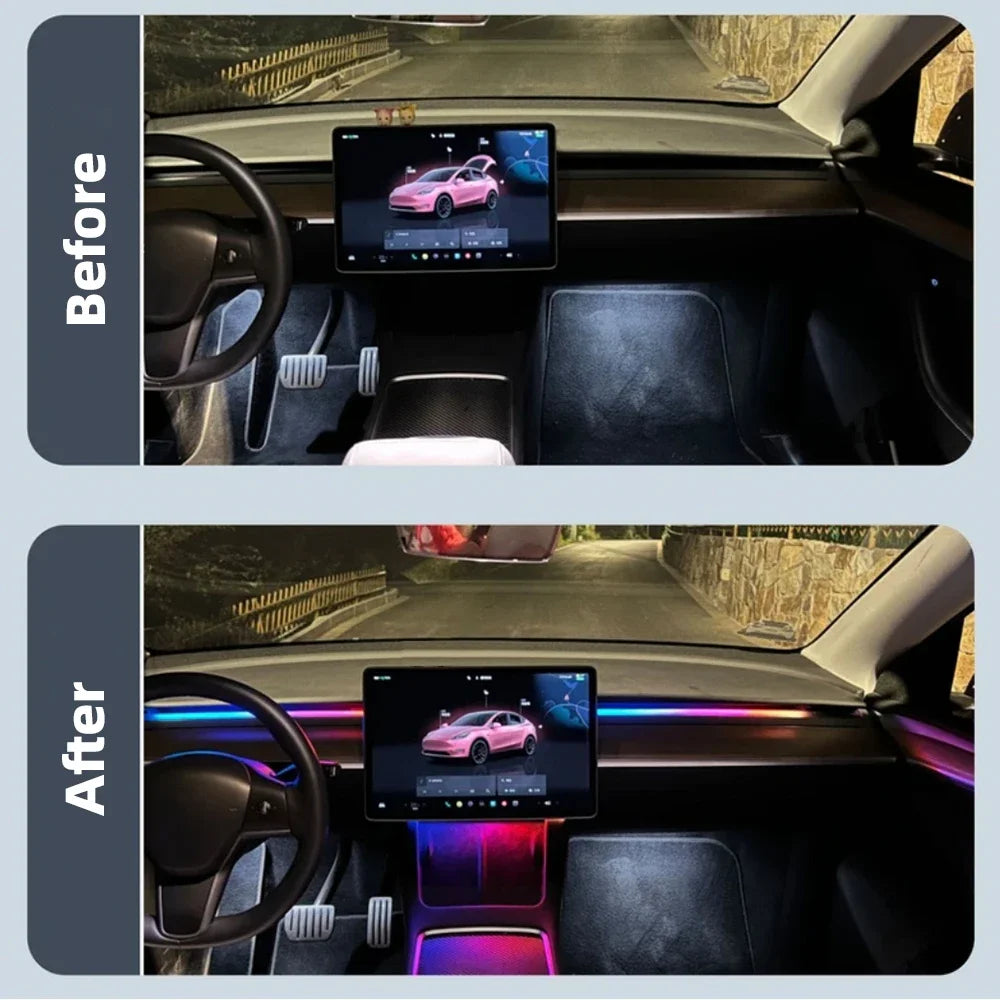 For Tesla Air Vent Ambient Sensor Switch USB Hub RGB Flow