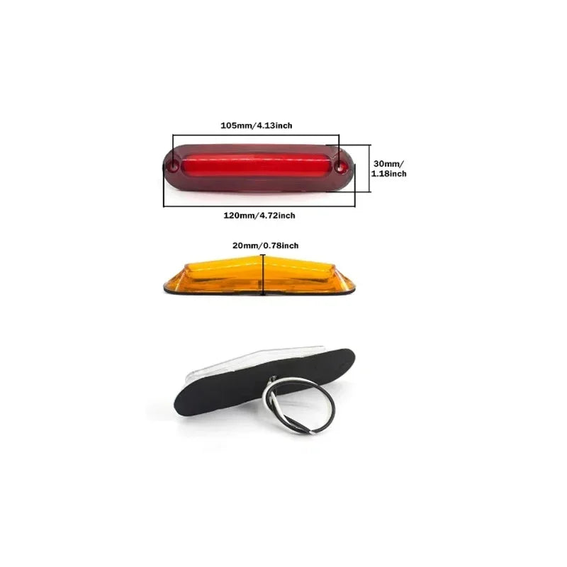 For Trailer 12V 24V Side Marker External Indicator Warning Rear