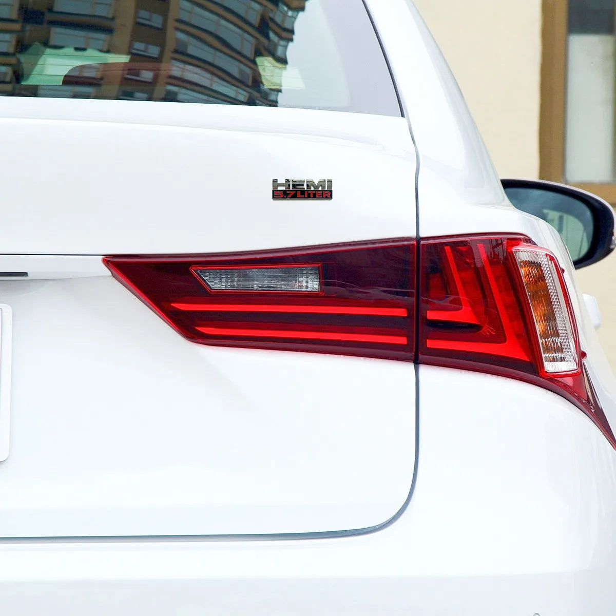 Metal Hemi 5.7 Liter Stickers Are Suitable Trunk Rear