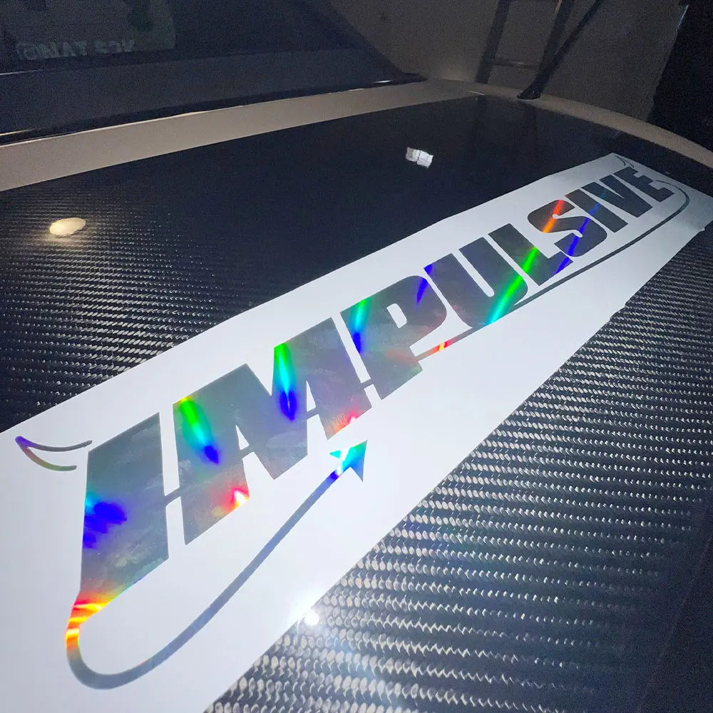 Impulsive Text Jdm Decal Holographic Die Cut Vinyl Pvc