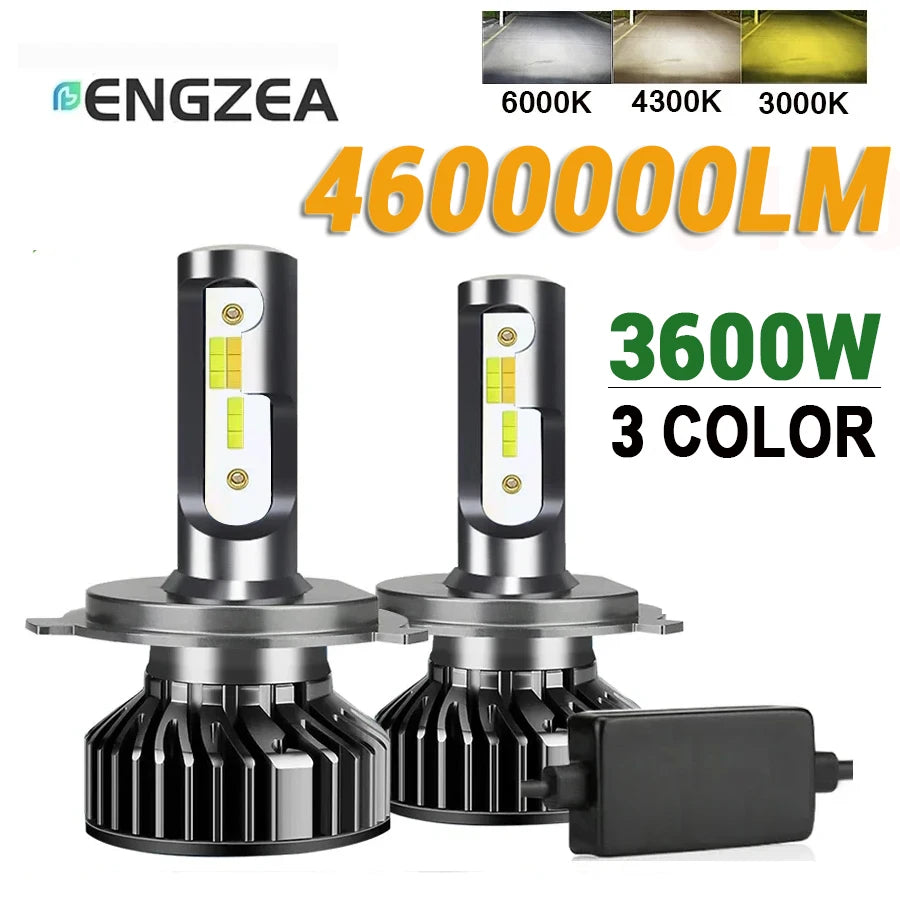 Engzea H4 H7 Color Changing Headlights 3000K 4300K 6000K