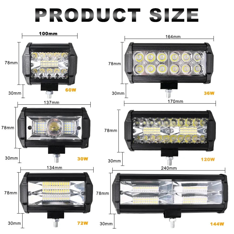 Work Offroad 4X4 Spotlights Fog Diode Headlight SUV ATV