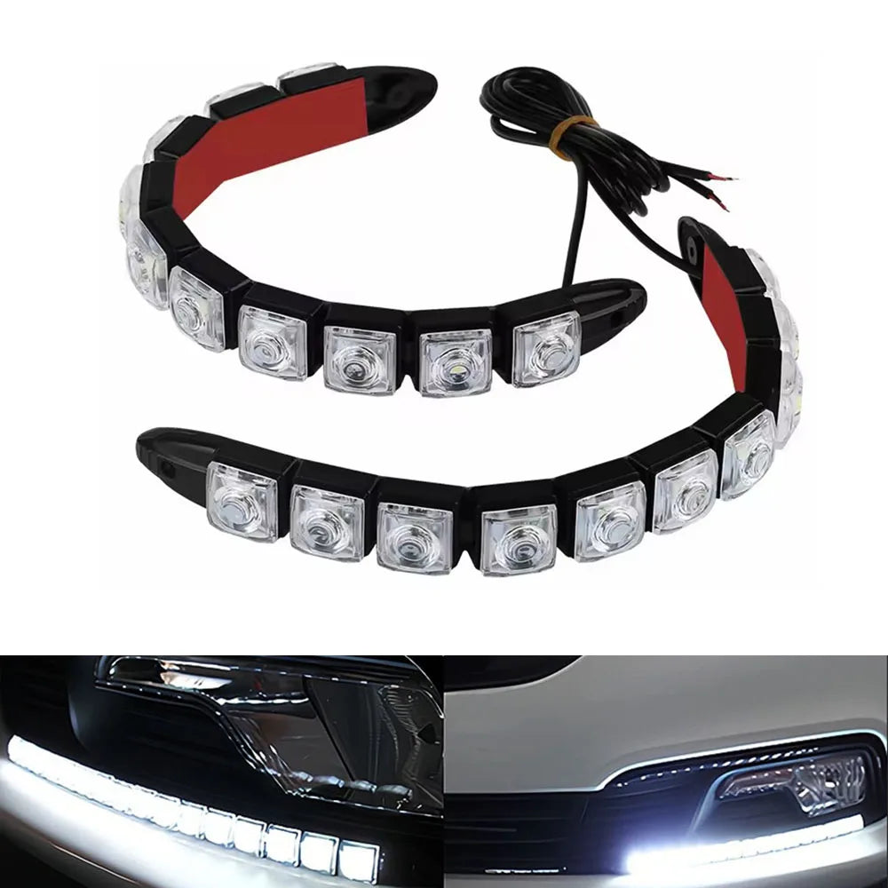 2PCS 12LED Flexible Drl Daytime Running Fog Driving Waterproof