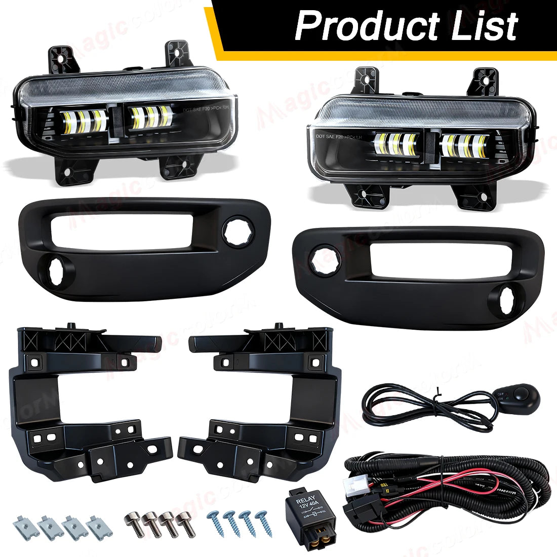For Dodge Ram 1500 2019 2020 Fog Lamps 2021 2022 2023 Drl