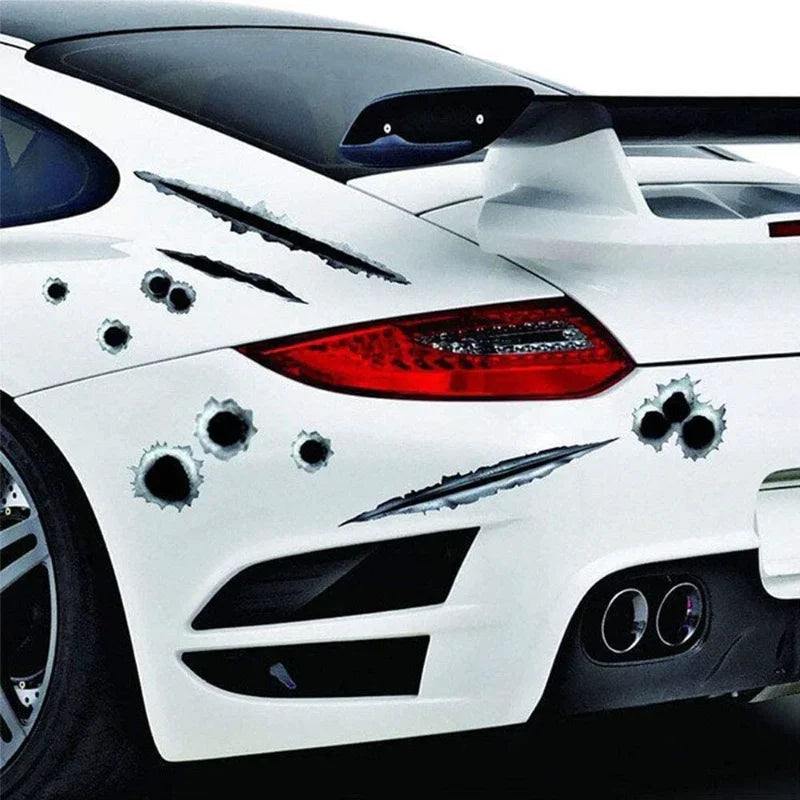 Personalized 3D Bullet Hole Stickers Creative Bumper Body Side