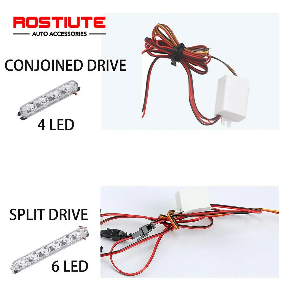 For Bicycle Motorcycle Vehicles 2PCS Strobe Bar 12V Flashing