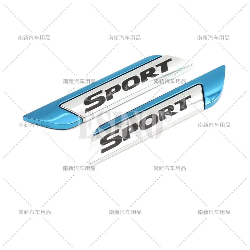 X Sport Logo Body Fender Side Metal Chrome Zinc