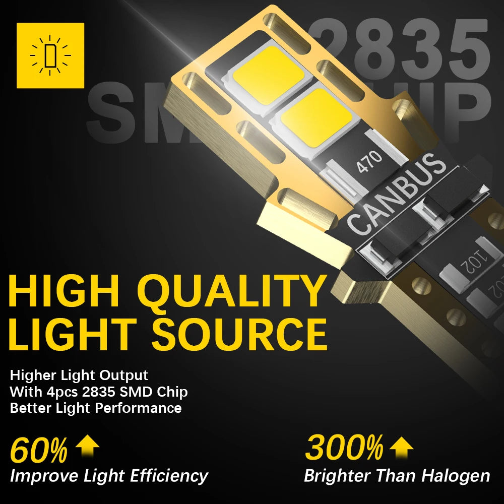 Bmtxms 10PCS Canbus 194 501 T10 W5W Bulb No