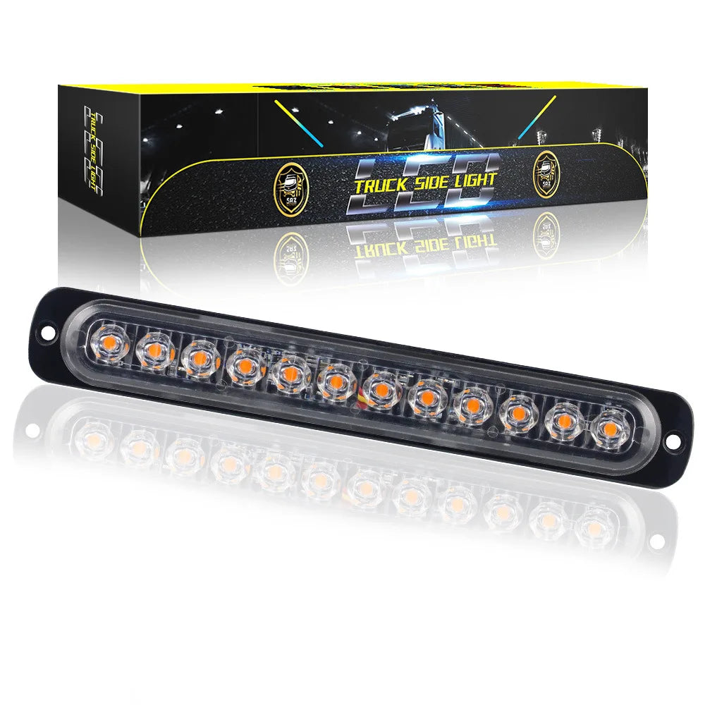 Red Blue Yellow Flash Truck Side ultra-thin Strobe 12LED