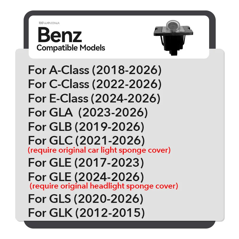 For Benz A C E-Class Gla License Plate Projection Glb Gle Gls