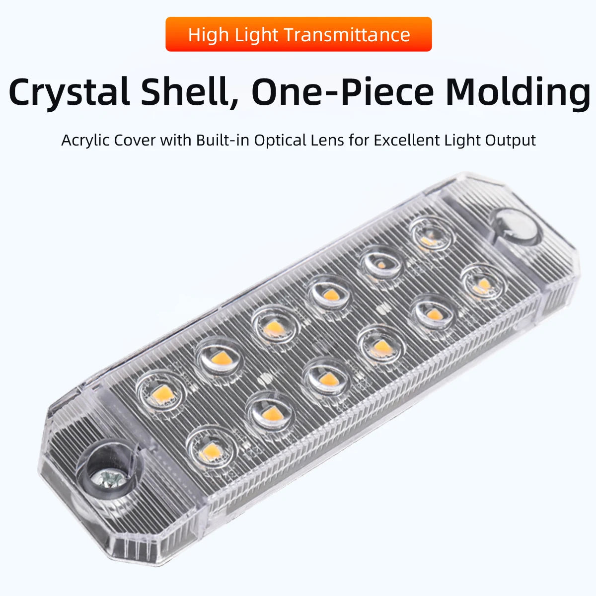 2PCS 12v-35v Truck Side Marker 12 Smd Strobe Warning