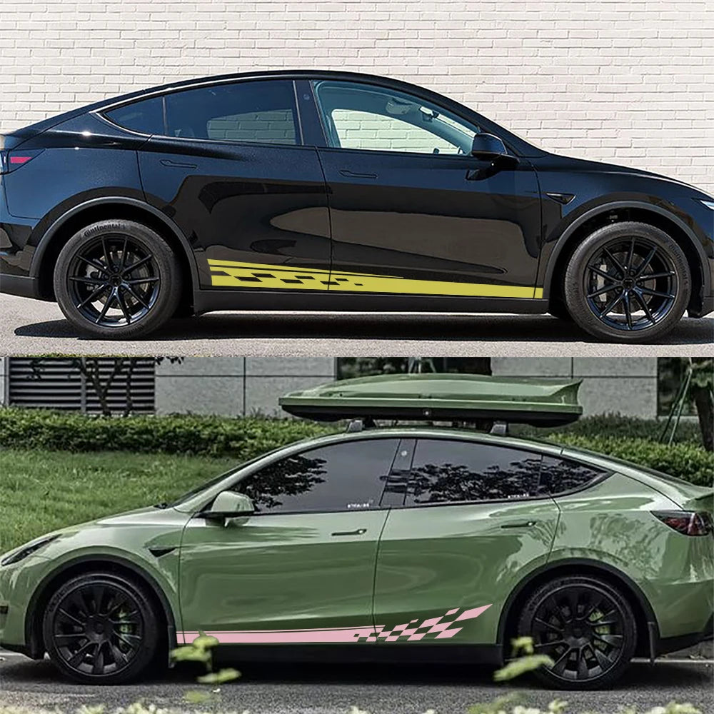 For Tesla Model Y Body Side Vinyl Side Decals Sticker Stripes