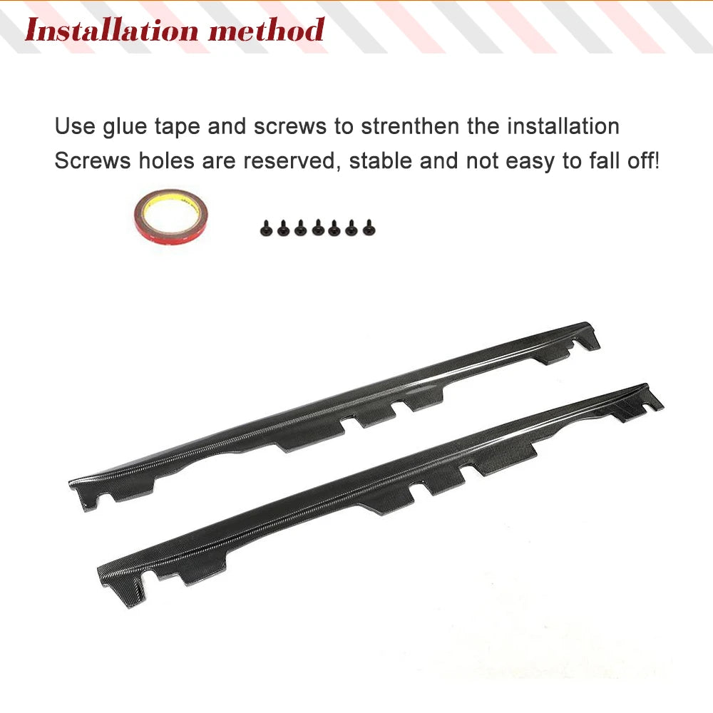 For BMW 3 Series E92 E93 Carbon Fiber Side Skirts Extension Lips