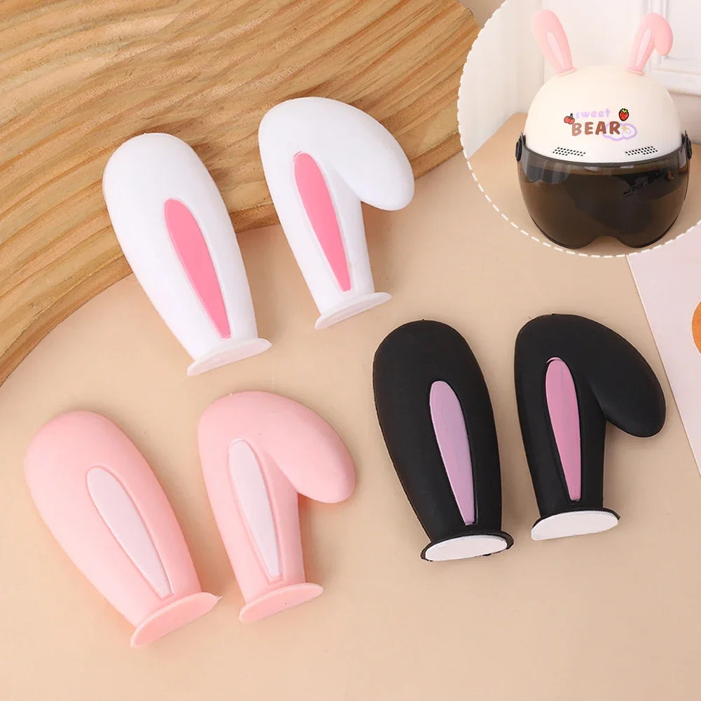 1pair Set Cute Rabbit Ears Motorcycle Helmet Waterproof Motocross