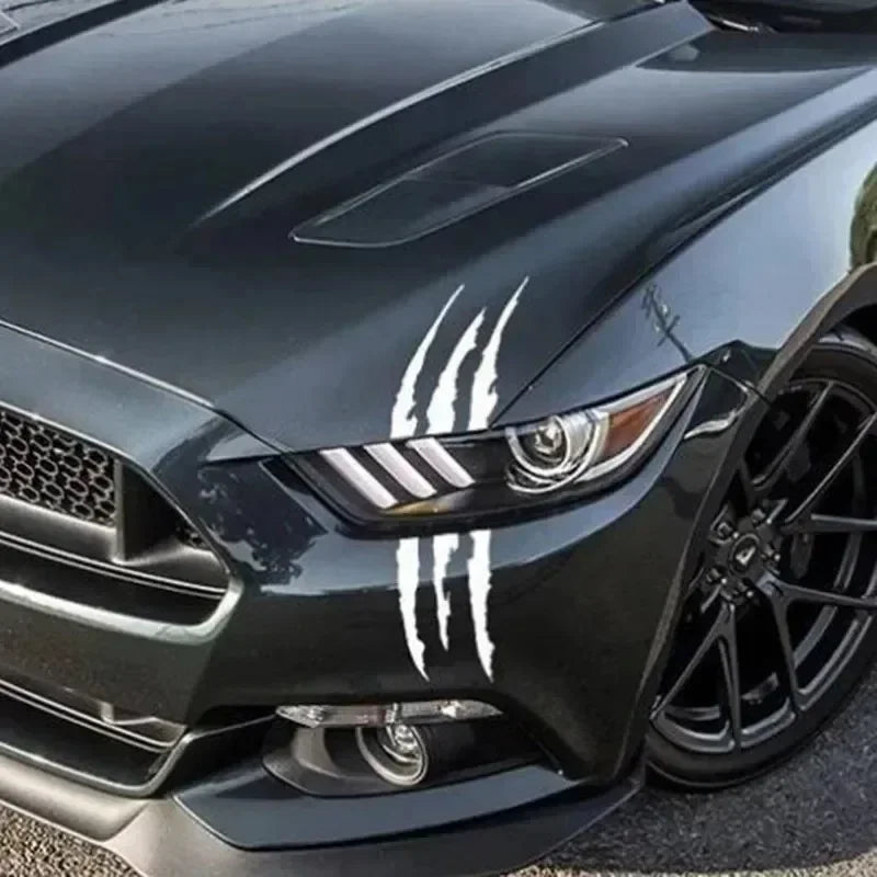 2PCS Reflective Monster Claw Scratch Decal Headlight Waterproof