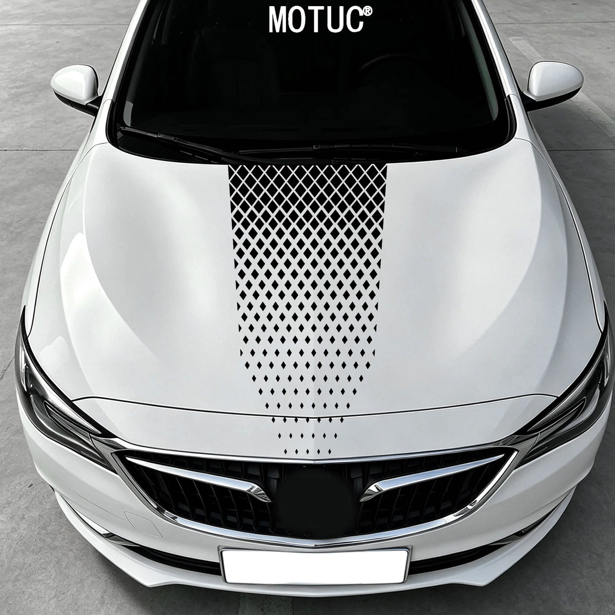 Diamond Rhombus Mesh Engine Hood Sticker Decal Self Adhesive
