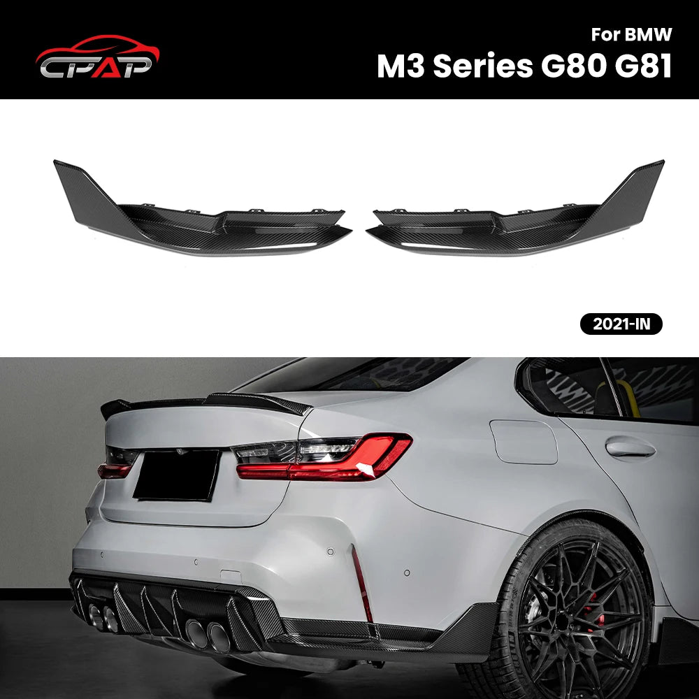 For BMW M3 G80 G81 2021-IN Real Dry Carbon Fiber Rear Splitter