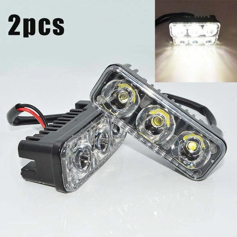 2PCS 3LED Super White Power Work 6000K 7000K Drl