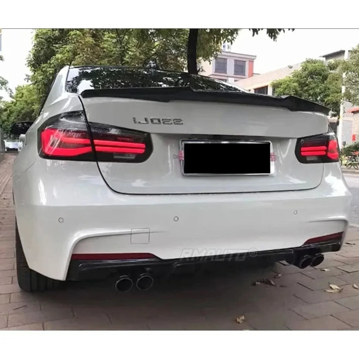 For BMW F30 2012-2019 Body Kit BMW F30 Rear Bumper Lip Carbon