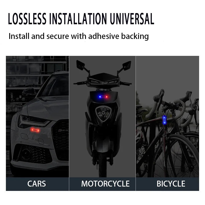 For Bicycle Helmet Motorcycle 10PCS Solar Warning Flashing