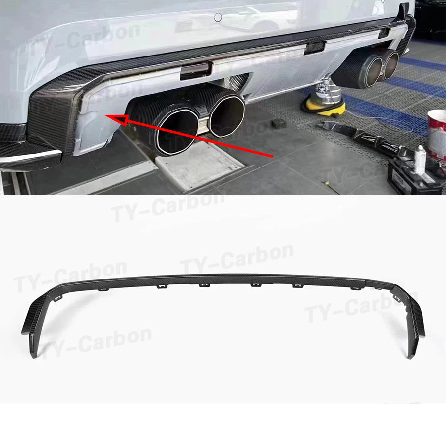 For BMW 3 4 Series G80 Dry Carbon Fiber Rear Diffuser Strip M3