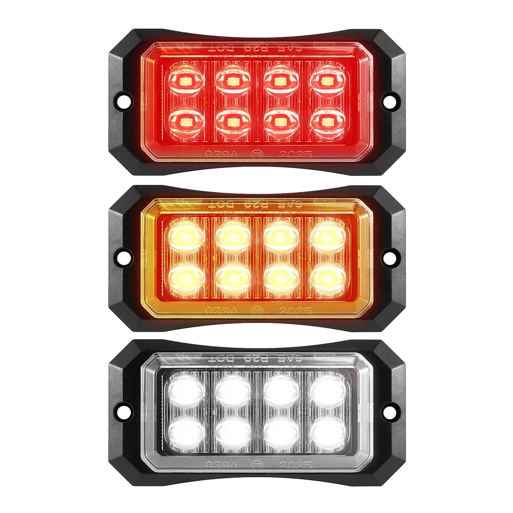 12 Strobe Side Warning Truck Flashing Marker Beacon Yellow