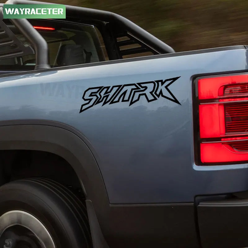 For BYD Shark 6 Pick Up Trunk Side Sticker Body Door Carbon
