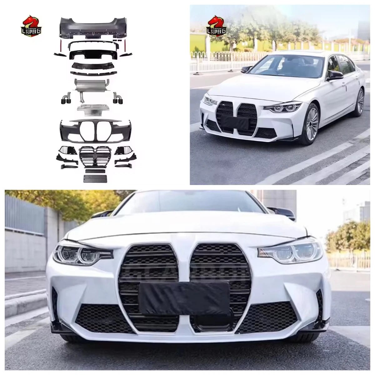 For BMW F30 F35 320I 330I G80 M3 Body Kit Front Rear Bumper Mod
