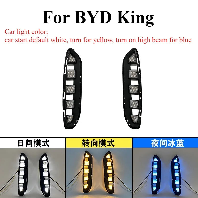 For BYD King 2022-2026 Plug-Play LED Drl Fog W Sequential Turn