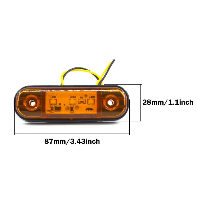 10PCS 12V 24V Warning Side Marker Oval Clearance Orange