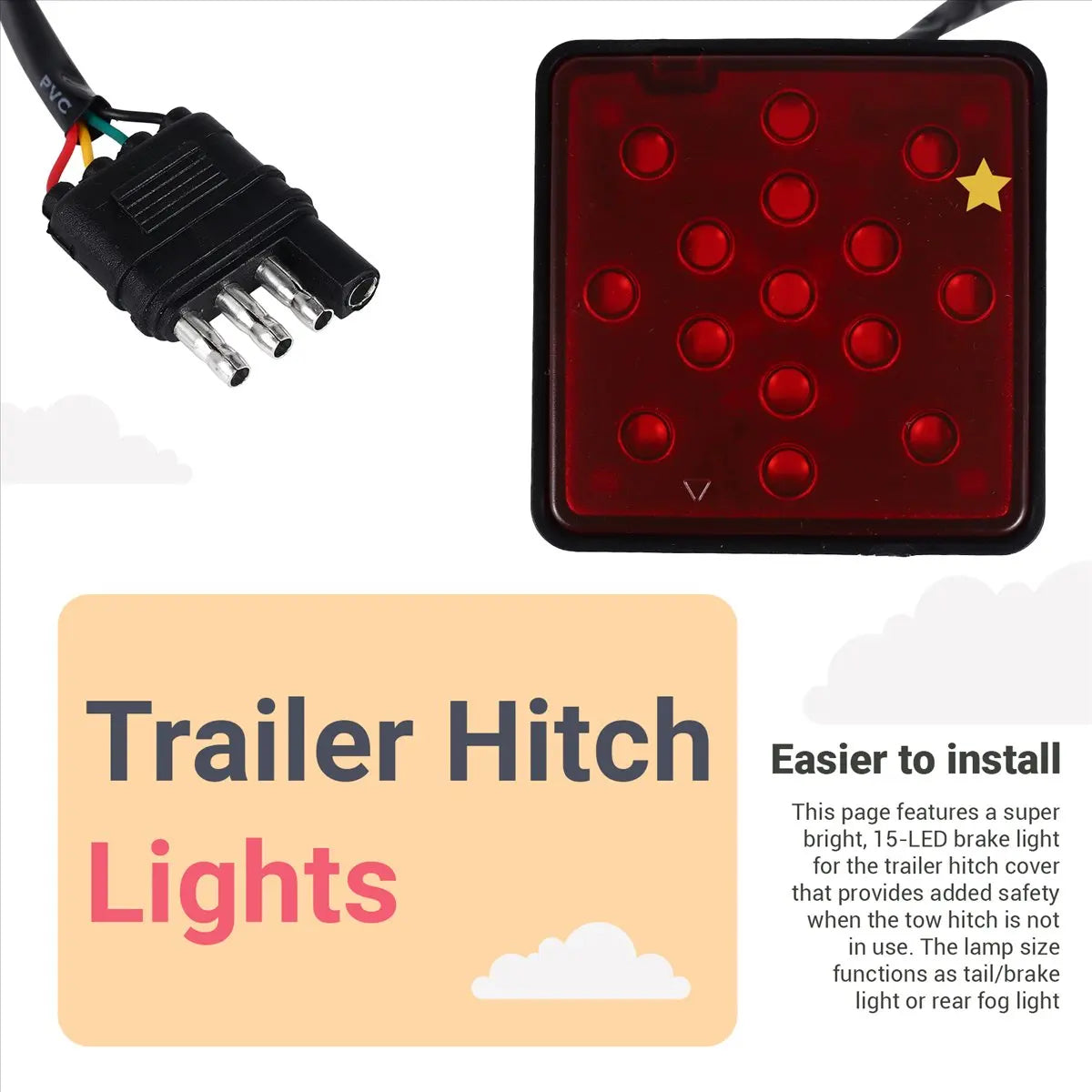 11.11red Inch Trailer Truck Hitch Tow Haul Receiver Cover