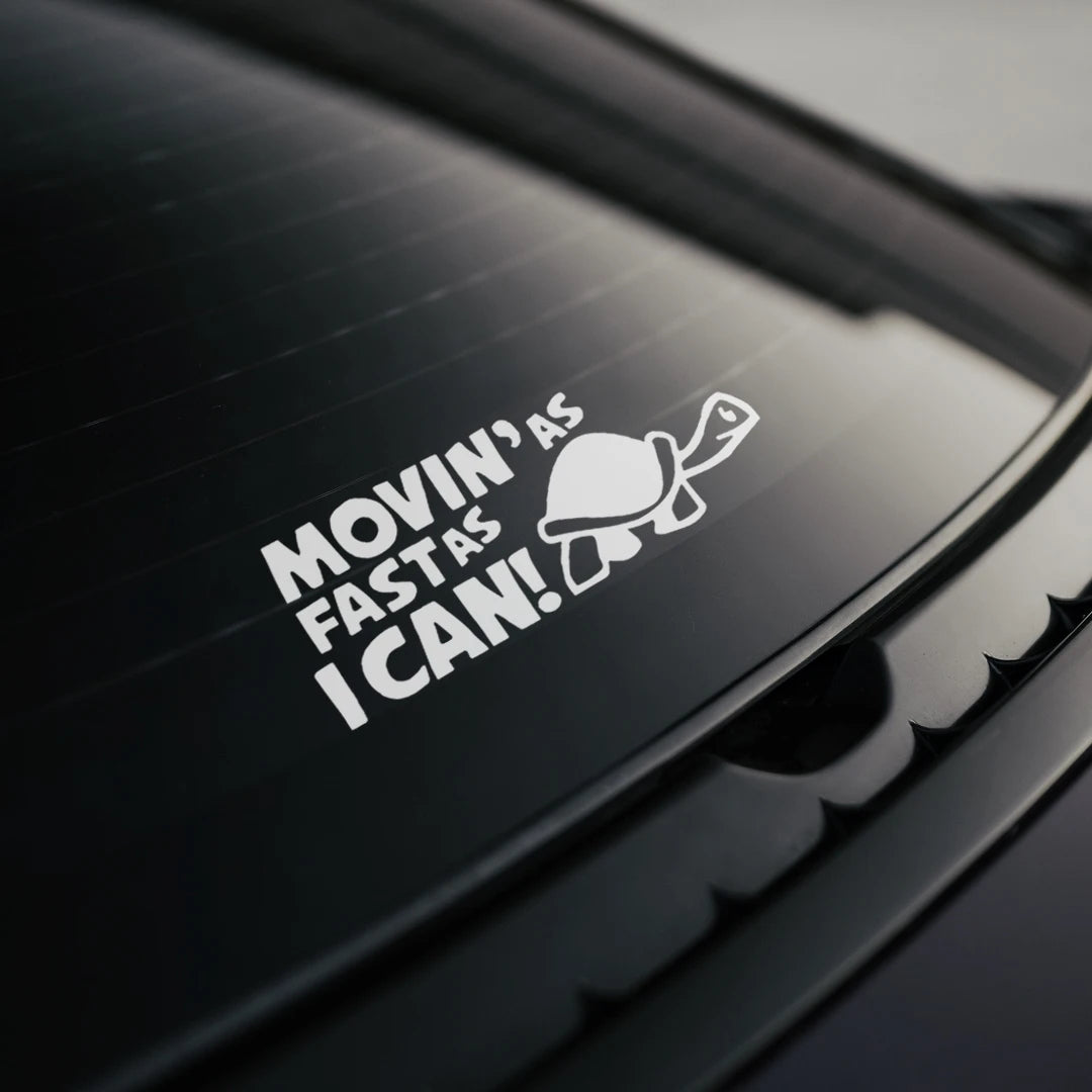 Reflective Move As Fast Possible Animal Decal Scratch Cover