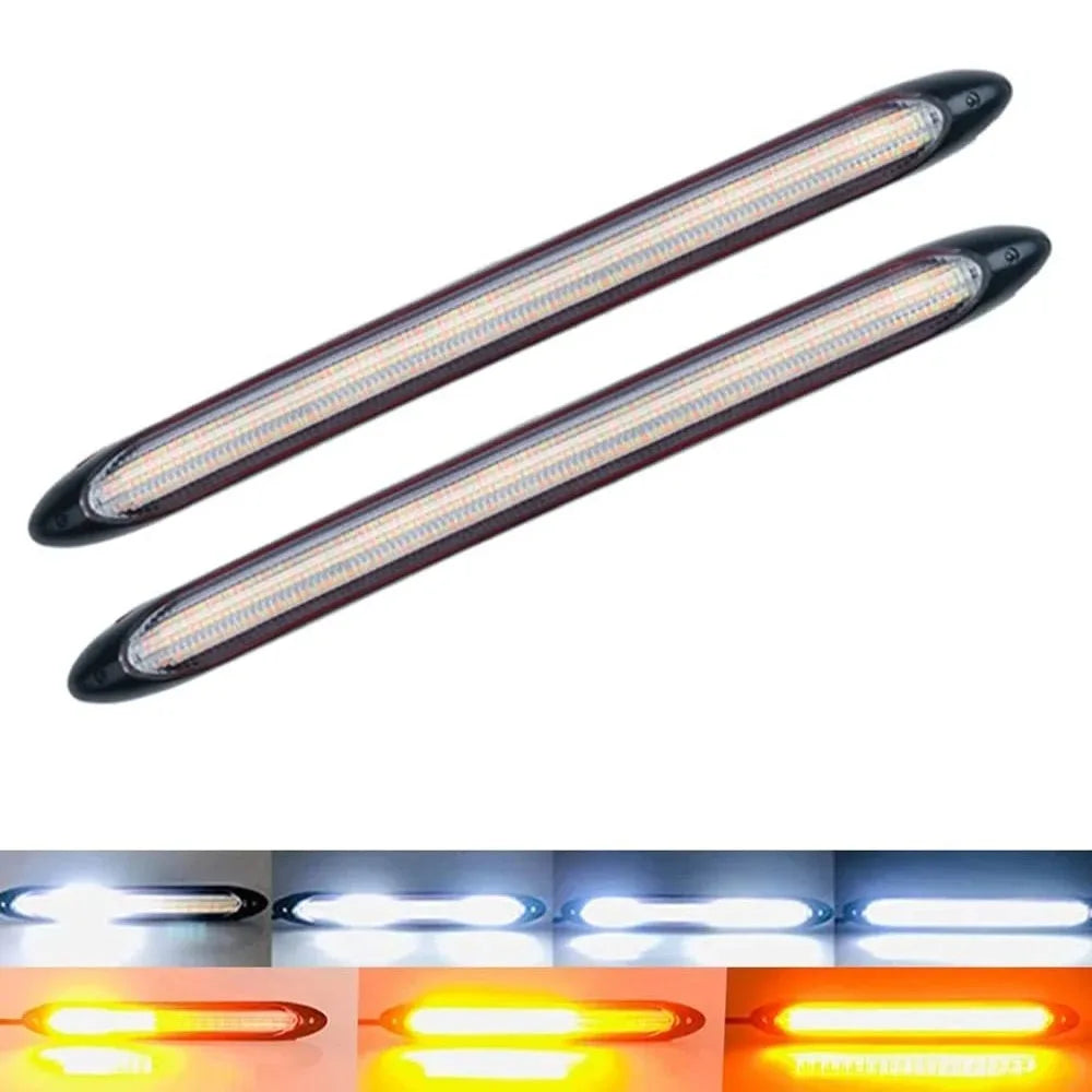 2PCS Drl Sequential Turn Signal Strip Daytime Running Headlight