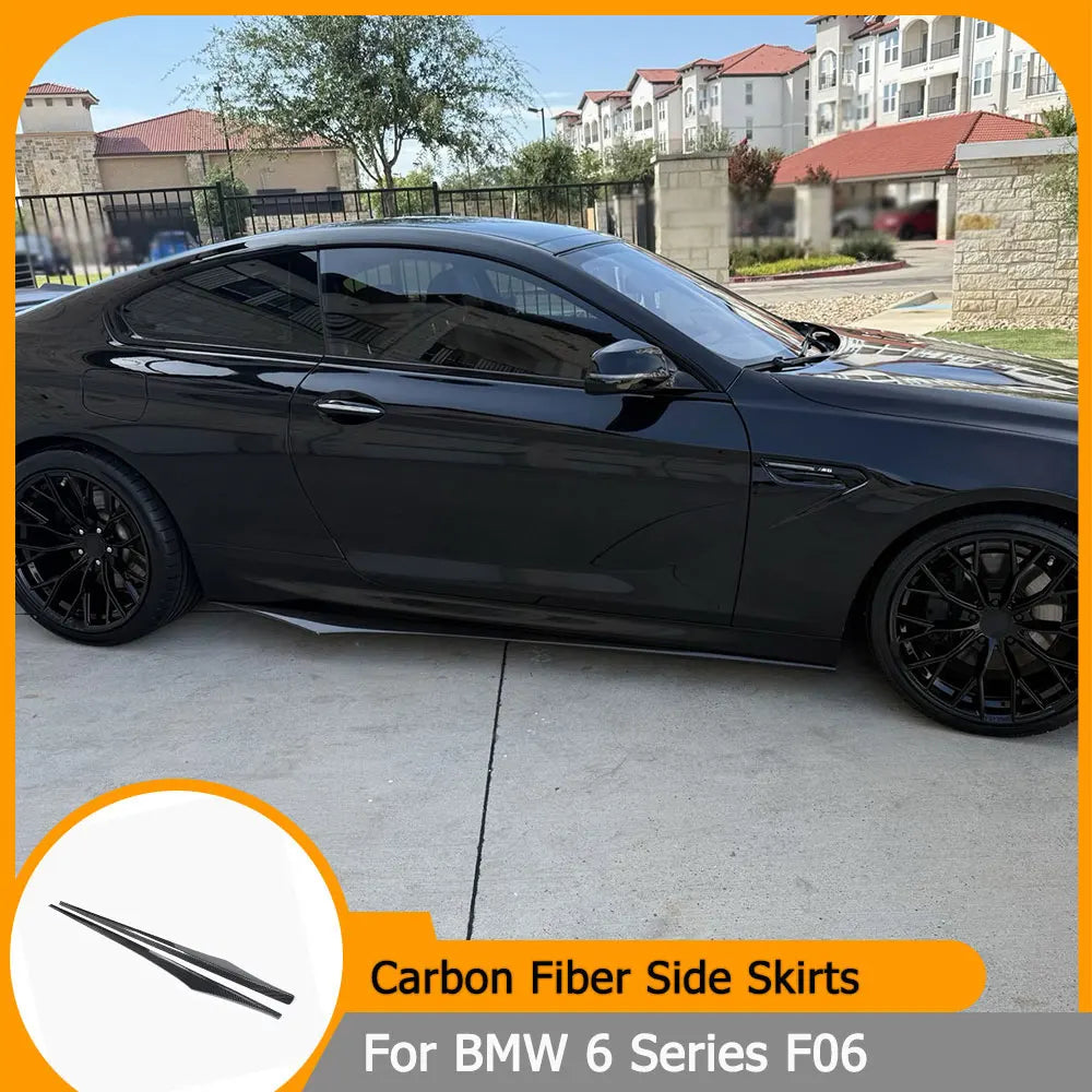 For BMW 6 Series F06 M Carbon Fiber Side Skirts Extensions Lip