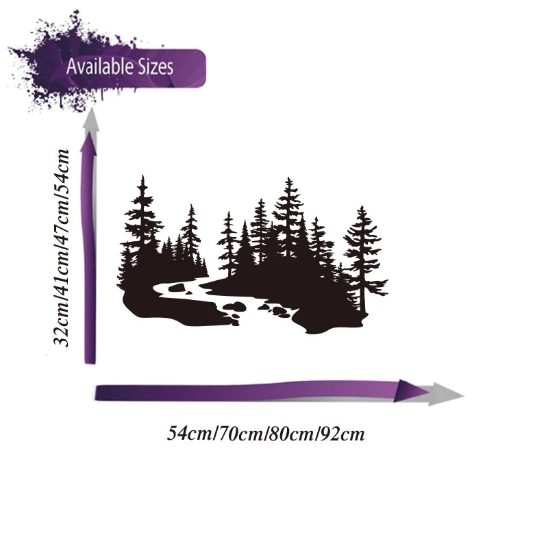 Large Original River Trees Landscape Camper Rv Sticker Decal