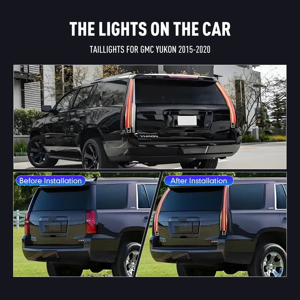 For GMC Yukon 2015-2020 Drl Reverse Pair Tail Brake Turning