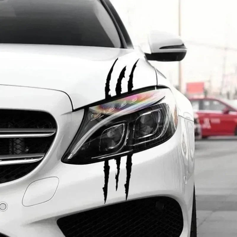 2PCS Reflective Monster Claw Scratch Decal Headlight Waterproof