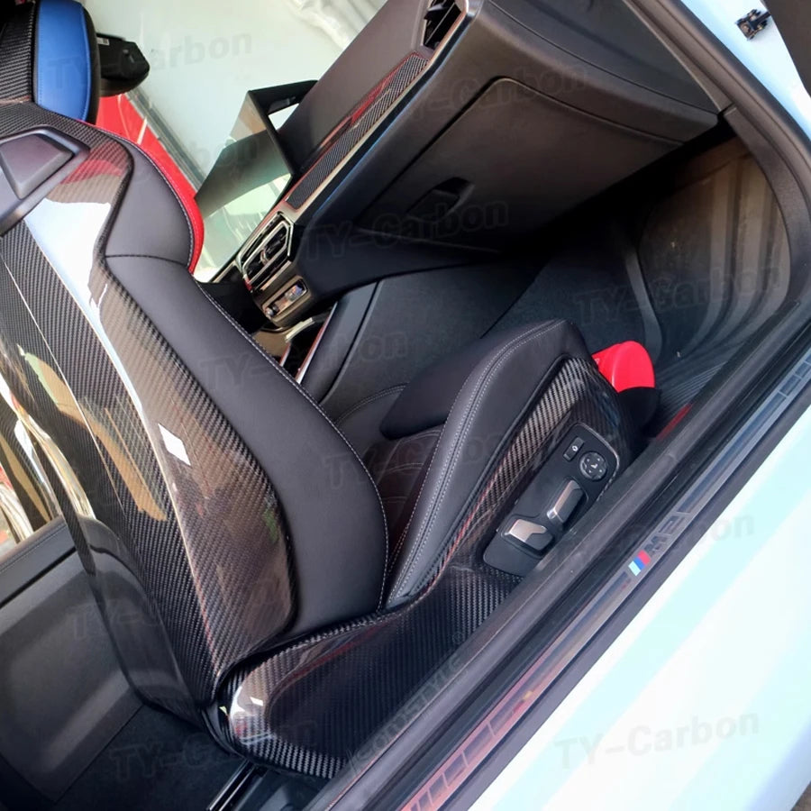For BMW G80 M3 G82 M4 Dry Carbon Fiber Interior Trim Side SEAT