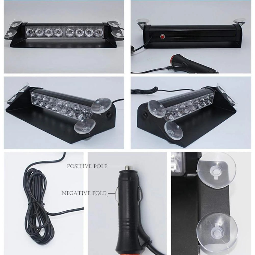 For Universal Vehicles Opeing On 12-24V Emergency Aluminum Amber