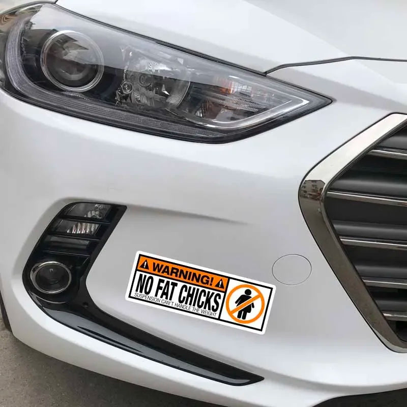 Creative Design Warning Pvc Funny Decal No Fat Chicks