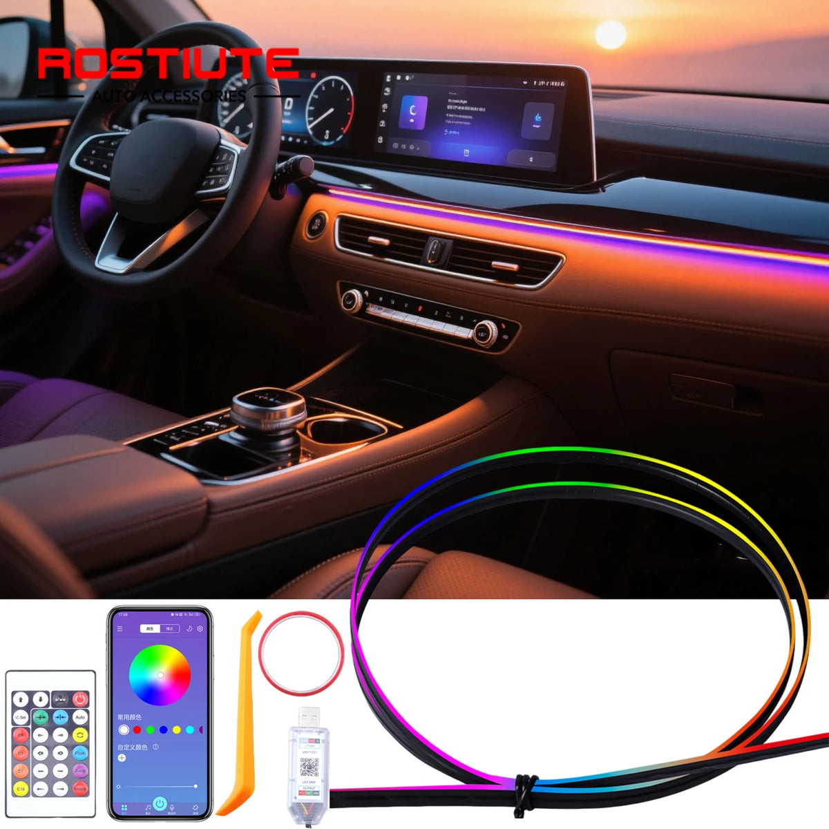 Acrylic RGB Interior Strip USB Ambient Flexible Atmosphere